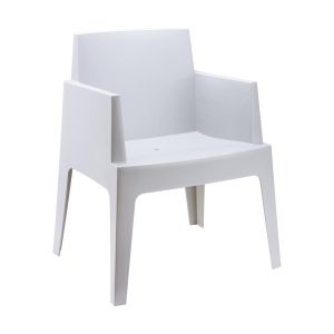 Box Arm Chair – Silver Grey