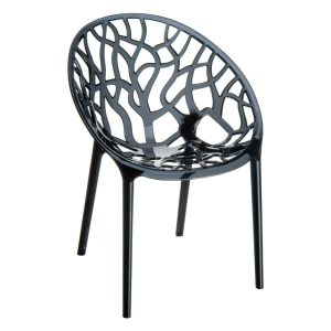 Crystal Arm Chair – Black Transparent
