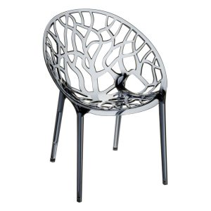 Crystal Arm Chair – Smoked Grey Transparent