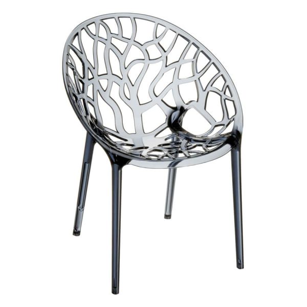 Crystal Arm Chair – Smoked Grey Transparent