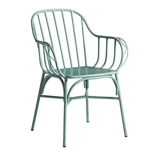 Denver Armchair – Vintage Finish Alu Frame Blue