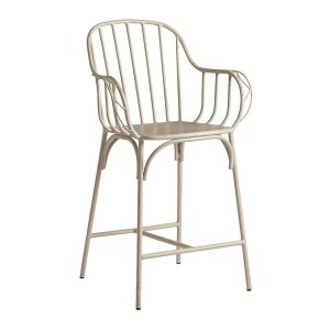 Denver – Bar Stool – Mid Height – Retro Finish Alu Frame – White