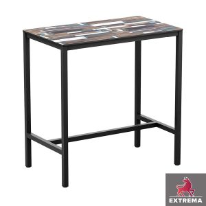 Extrema Driftwood 4 Leg Poseur Table – Black – 119x69cm