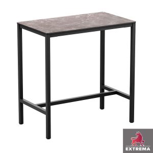 Extrema Marble 4 Leg Poseur Table – Black – 119x69cm
