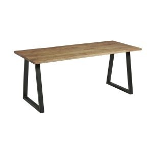Hardwick ‘A’ Dining Table – Black – Rustic Antique – 180cmx75cm