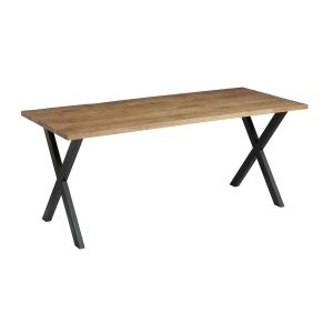 Highcross ‘X’ Dining Table – Black – Rustic Antique – 180cm x 75cm