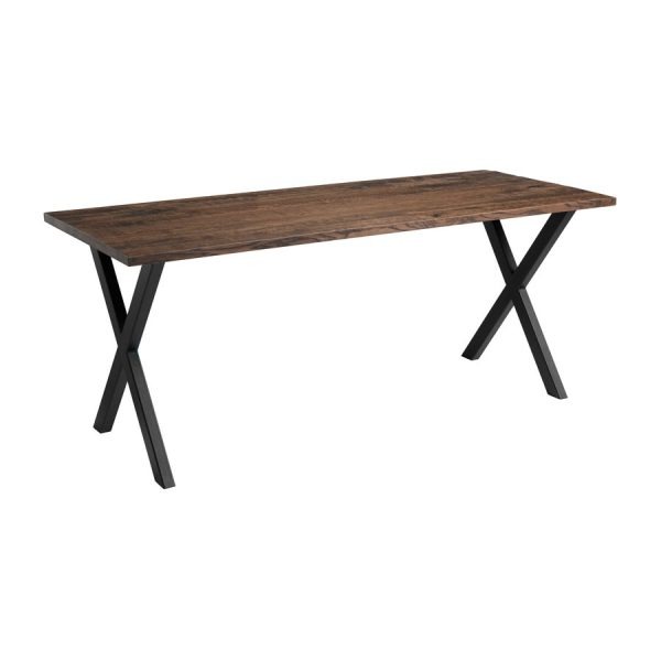 Highcross ‘X’ Dining Table – Black – Smoked – 180cm x 75cm