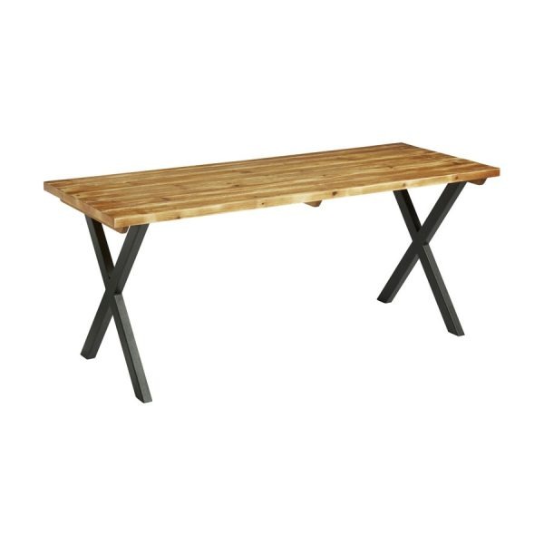 Highcross ‘X’ Dining Table – Black – Solid Wood – 180cm x 70cm
