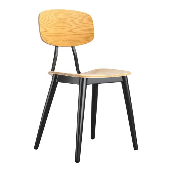 Juna Side Chair – Ply Oak & Black Steel Frame