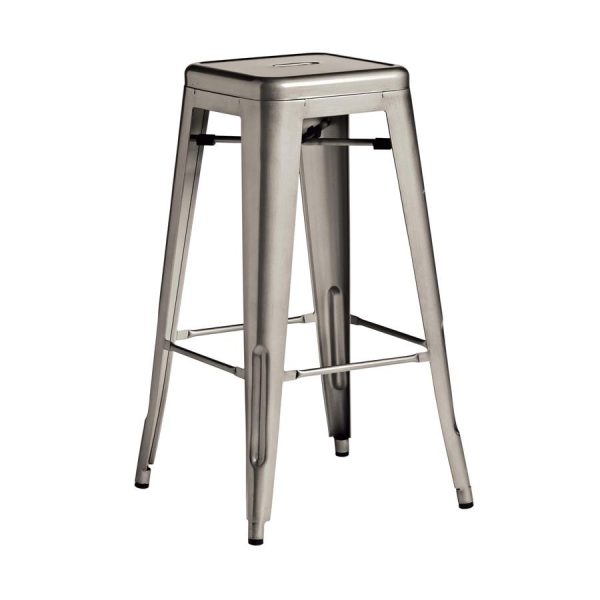 Marcel High Stool (without back) – Gun Metal