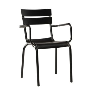 Marlow Stacking Alu Outdoor  Armchair – Black