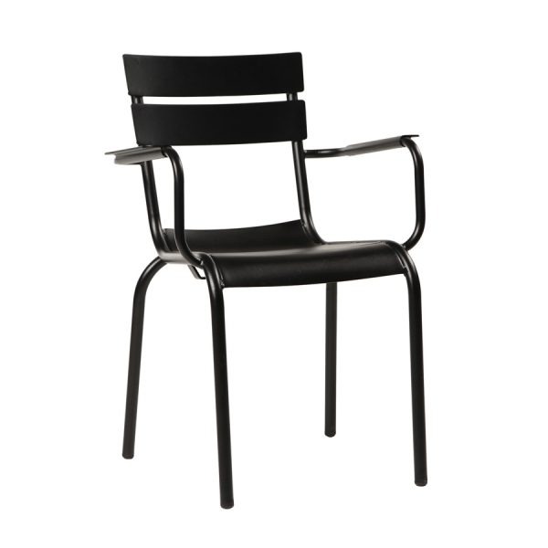 Marlow Stacking Alu Outdoor  Armchair – Black
