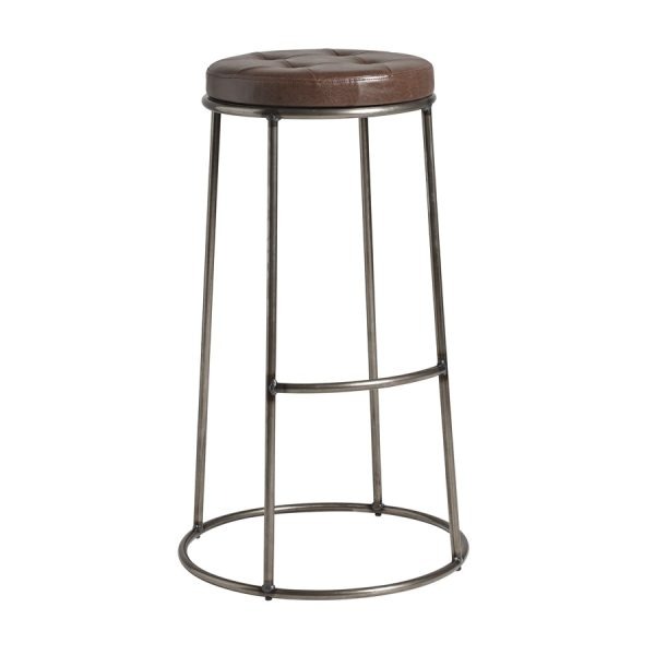 Max 75 – Clear Lacquered metal frame – Vintage Brown Seat