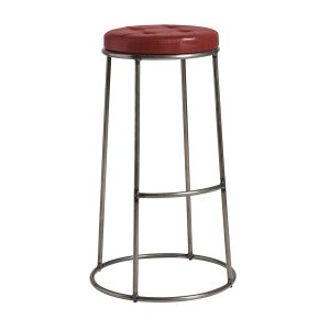 Max 75 – Clear Lacquered metal frame – Vintage Red Seat