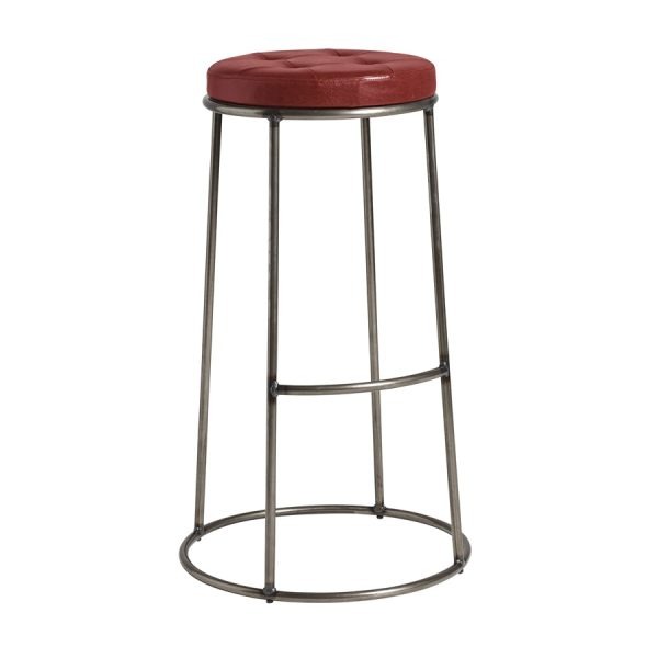 Max 75 – Clear Lacquered metal frame – Vintage Red Seat