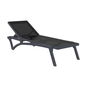 Pacific Sun Lounger – Black/ Dark Grey