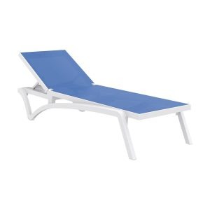 Pacific Sun Lounger – White/ Blue