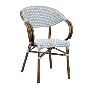 Panda Stacking Armchair – White & Pacific Blue Weave
