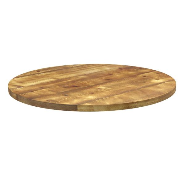 Rustic Aged Solid Wood Table Top – 600Dia x32mm