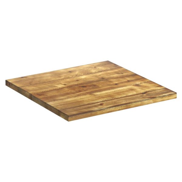 Rustic Aged Solid Wood Table Top – 600x600x32mm