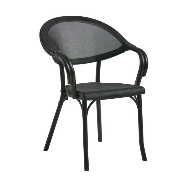 Selva Armchair – Black frame – Black seat and Back