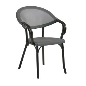 Selva Armchair – Black frame – Silver seat and Back