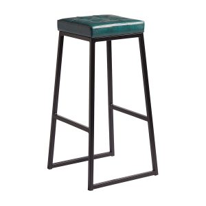 Style Stool – Matt Black metal frame – Vintage Teal Uph Seat