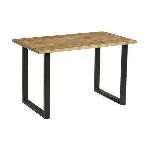 Wentworth ‘Loop’ Dining Table – Black – Rustic Antique – 120cmx70cm