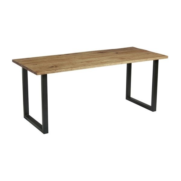 Wentworth ‘Loop’ Dining Table  – Black – Rustic Antique – 180cm x 75cm