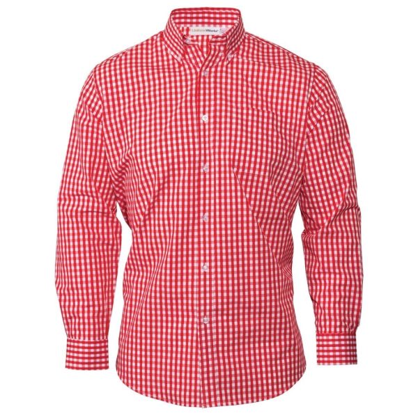 Chef Works Mens Gingham Shirt Red 2XL