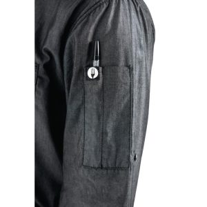 Chef Works Urban Detroit Long Sleeve Denim Shirt Black L
