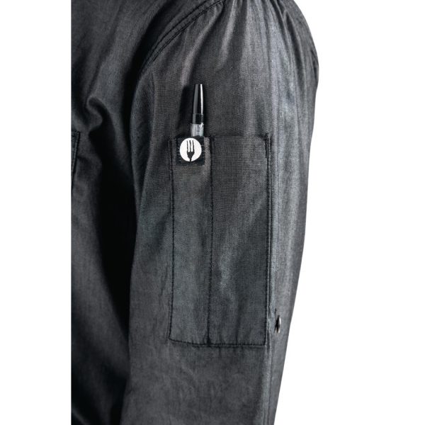 Chef Works Urban Detroit Long Sleeve Denim Shirt Black L
