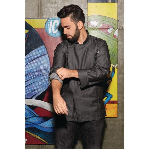 Chef Works Urban Gramercy Unisex Denim Chef Jacket Black S