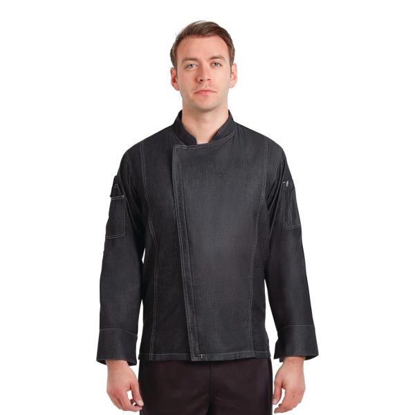 Chef Works Urban Gramercy Unisex Denim Chef Jacket Black S