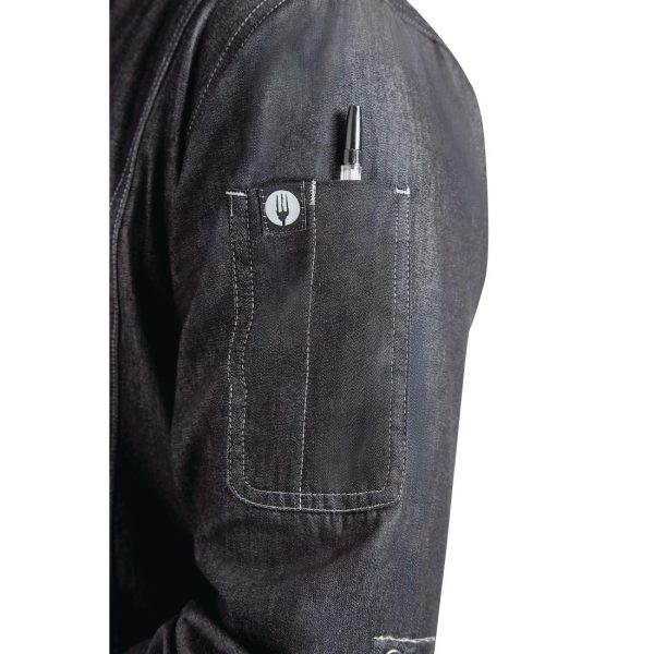 Chef Works Urban Gramercy Unisex Denim Chef Jacket Black S