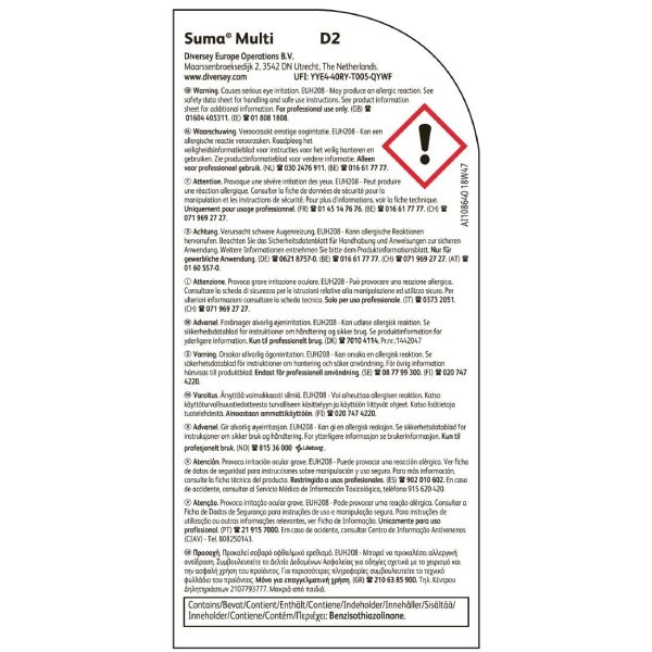 Suma Multi D2 All-Purpose Cleaner Concentrate 2Ltr