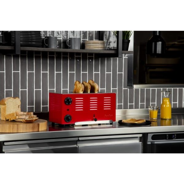 Rowlett Regent 4 Slot Toaster Traffic Red with 2x Additional Elements