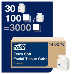 Tork Premium Extra Soft Facial Tissues Cube 2ply (30×100)