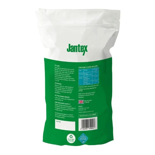 Jantex Green RTU Surface Sanitiser Wipes Refill Pack 200mm (Pack of 200)