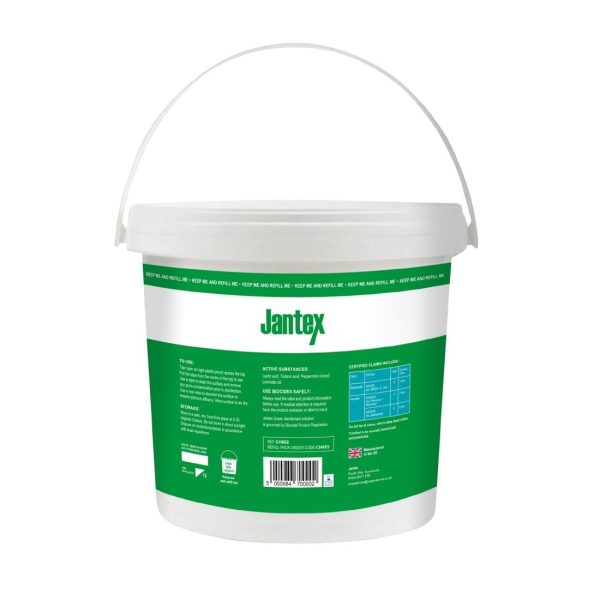 Jantex Green RTU Surface Sanitiser Wipes Starter Tub 200mm (Pack of 400)