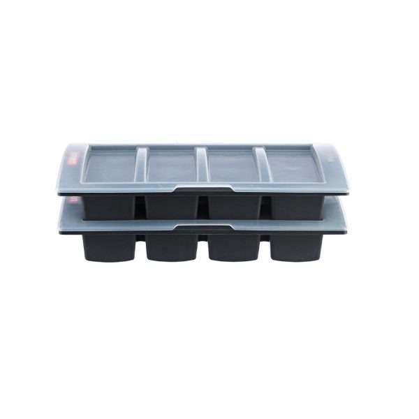 Araven Dark Grey Cutlery Tray with Lid