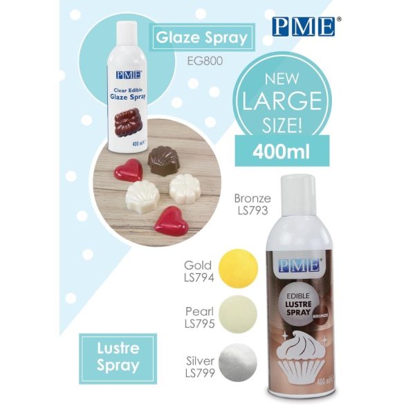 PME Edible Lustre Spray Silver 400ml