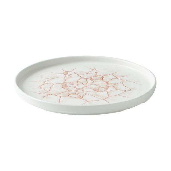 Churchill Studio Prints Kintsugi Walled Plates Coral 260mm (Pack of 6)