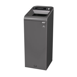 Rubbermaid Configure Recycling Bin with Landfill Label Black 57Ltr