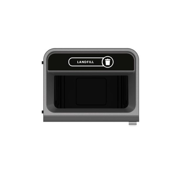 Rubbermaid Configure Recycling Bin with Landfill Label Black 125Ltr