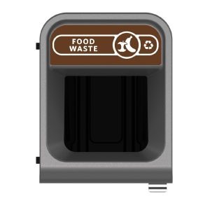 Rubbermaid Configure Recycling Bin with Food Waste Label Brown 57Ltr