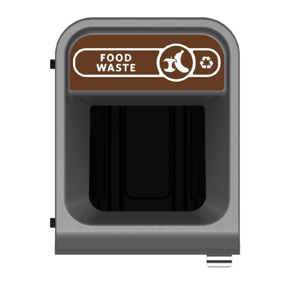 Rubbermaid Configure Recycling Bin with Food Waste Label Brown 57Ltr