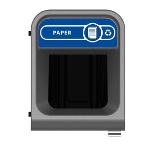 Rubbermaid Configure Recycling Bin with Paper Recycling Label Blue 57Ltr