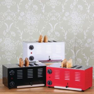 Rowlett Regent 4 Slot Toaster Traffic Red with 2x Additional Elements