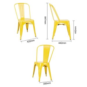Bolero Bistro Steel Side Chairs Yellow (Pack of 4)